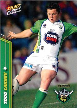 2007 Select Champions #32 Todd Carney Front